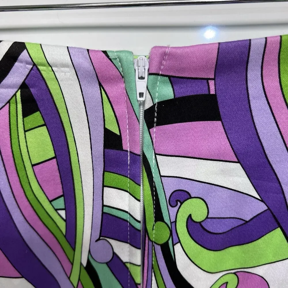 VTG Y2K Bamboo Traders Skort Skirt Sz 6 Colorful Preppy Groovy Tenniscore 90s‎